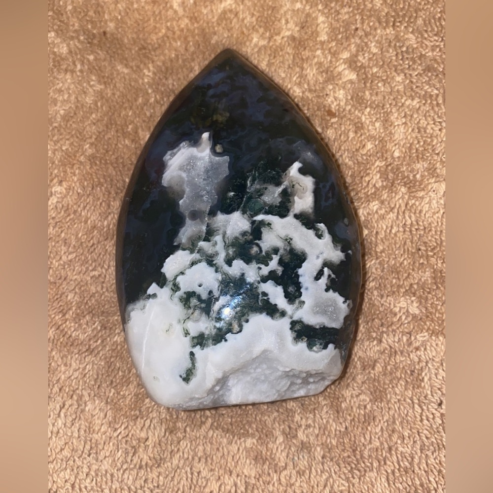 Moss agate teardrop